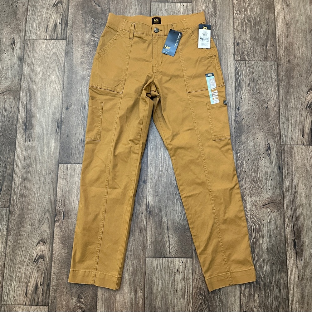 Lee Ultra Lux Comfort Utility Cargo Pants Straight Mid Rise Women’s Sz 10 Brown
